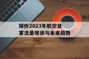 探析2023年航空业客流量现状与未来趋势 探析2023年航空业客流量现状与未来趋势