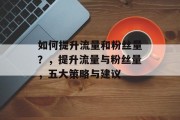 如何提升流量和粉丝量？，提升流量与粉丝量，五大策略与建议
