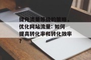 提升流量等级的策略，优化网站流量: 如何提高转化率和转化效率？