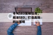 寻甸SEO策略指南,精准SEO,打造高效网站策略 寻甸SEO策略指南,精准SEO,打造高效网站策略