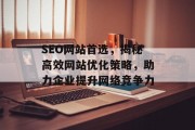 SEO网站首选，揭秘高效网站优化策略，助力企业提升网络竞争力
