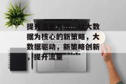 提升流量方式,以大数据为核心的新策略,大数据驱动,新策略创新,提升流量 提升流量方式,以大数据为核心的新策略,大数据驱动,新策略创新,提升流量
