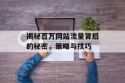 揭秘百万网站流量背后的秘密,策略与技巧 揭秘百万网站流量背后的秘密,策略与技巧