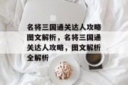 名将三国通关达人攻略图文解析，名将三国通关达人攻略，图文解析全解析