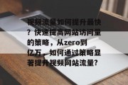 视频流量如何提升最快?快速提高网站访问量的策略,从zero到亿万,如何通过策略显著提升视频网站流量?
