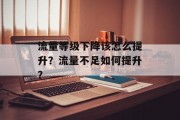 流量等级下降该怎么提升?流量不足如何提升? 流量等级下降该怎么提升?流量不足如何提升?