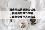 西安网站快速排名优化,揭秘高效SEO策略,助力企业抢占网络高地 西安网站快速排名优化,揭秘高效SEO策略,助力企业抢占网络高地