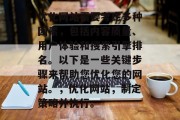 优化网站需要考虑多种因素，包括内容质量、用户体验和搜索引擎排名。以下是一些关键步骤来帮助您优化您的网站。，优化网站，制定策略并执行。