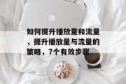 如何提升播放量和流量,提升播放量与流量的策略,7个有效步骤 如何提升播放量和流量,提升播放量与流量的策略,7个有效步骤
