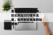 爱讯刷网站流量策略,优化网站SEO提升流量,如何制定精准刷站策略? 爱讯刷网站流量策略,优化网站SEO提升流量,如何制定精准刷站策略?
