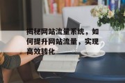 揭秘网站流量系统,如何提升网站流量,实现高效转化 揭秘网站流量系统,如何提升网站流量,实现高效转化