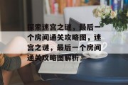 探索迷宫之谜,最后一个房间通关攻略图,迷宫之谜,最后一个房间通关攻略图解析 探索迷宫之谜,最后一个房间通关攻略图,迷宫之谜,最后一个房间通关攻略图解析