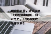 知识的力量，通关攻略37关的深度解析，知识之力，37关通关攻略深度解析