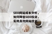 SEO网站成本分析，如何降低SEO投资，实现高效网站优化