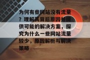 为何有些网站没有流量?理解其背后原因并提供可能的解决方案,探究为什么一些网站流量较少,原因解析与解决策略 为何有些网站没有流量?理解其背后原因并提供可能的解决方案,探究为什么一些网站流量较少,原因解析与解决策略
