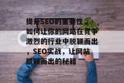 提升SEO的重要性，如何让你的网站在竞争激烈的行业中脱颖而出，SEO实战，让网站脱颖而出的秘籍