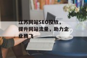 江苏网站SEO投放，提升网站流量，助力企业腾飞