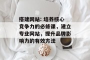 搭建网站: 培养核心竞争力的必修课,建立专业网站,提升品牌影响力的有效方法 搭建网站: 培养核心竞争力的必修课,建立专业网站,提升品牌影响力的有效方法
