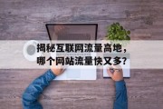 揭秘互联网流量高地,哪个网站流量快又多? 揭秘互联网流量高地,哪个网站流量快又多?