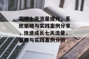 实现七天流量提升,系统策略与实践案例分享,快速成长七天流量,策略与实践案例分析 实现七天流量提升,系统策略与实践案例分享,快速成长七天流量,策略与实践案例分析