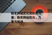 稳定网站优化团队的力量,稳定网站优化,力量与挑战 稳定网站优化团队的力量,稳定网站优化,力量与挑战