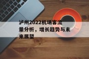 泸州2022机场客流量分析,增长趋势与未来展望 泸州2022机场客流量分析,增长趋势与未来展望