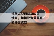 揭秘大型网站SEO引爆点，如何让流量飙升的秘密武器