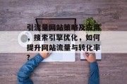引流量网站策略及应用，搜索引擎优化，如何提升网站流量与转化率?