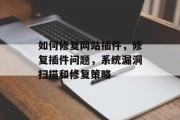 如何修复网站插件,修复插件问题,系统漏洞扫描和修复策略 如何修复网站插件,修复插件问题,系统漏洞扫描和修复策略