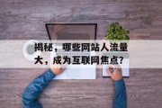 揭秘，哪些网站人流量大，成为互联网焦点？