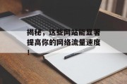 揭秘，这些网站能显著提高你的网络流量速度！