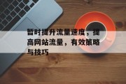 暂时提升流量速度,提高网站流量,有效策略与技巧 暂时提升流量速度,提高网站流量,有效策略与技巧