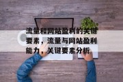 流量和网站盈利的关键要素,流量与网站盈利能力,关键要素分析 流量和网站盈利的关键要素,流量与网站盈利能力,关键要素分析