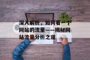 深入解析,如何看一个网站的流量——揭秘网站流量分析之道 深入解析,如何看一个网站的流量——揭秘网站流量分析之道