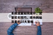 系统流量如何提升，流量优化技巧，提升网站流量的10大策略