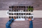 如何让大型网站流量爆炸式增长?,提高大型网站流量的秘密武器,策略性增长与优化运营方法 如何让大型网站流量爆炸式增长?,提高大型网站流量的秘密武器,策略性增长与优化运营方法