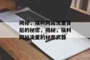 揭秘,福利网站流量背后的秘密,揭秘,福利网站流量的秘密武器 揭秘,福利网站流量背后的秘密,揭秘,福利网站流量的秘密武器