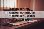 高效网站SEO优化，让品牌影响力倍增，提升品牌影响力，高效的网站SEO优化策略
