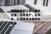 提高流量的工具，提升价值，引导用户，五步走，打造精准流量转化平台