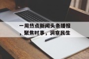 一周热点新闻头条播报，聚焦时事，洞察民生