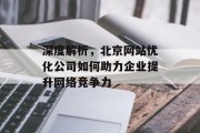 深度解析,北京网站优化公司如何助力企业提升网络竞争力 深度解析,北京网站优化公司如何助力企业提升网络竞争力