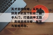 天才游戏攻略,从新手到高手的五个阶段,新手入门,打造战神之路;高级游戏攻略,智慧与策略并存。 天才游戏攻略,从新手到高手的五个阶段,新手入门,打造战神之路;高级游戏攻略,智慧与策略并存。