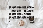 网站的三种流量来源——搜索引擎、社交媒体和联盟营销,SEO是网站流量的关键来源吗? 网站的三种流量来源——搜索引擎、社交媒体和联盟营销,SEO是网站流量的关键来源吗?