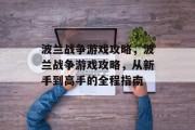 波兰战争游戏攻略，波兰战争游戏攻略，从新手到高手的全程指南
