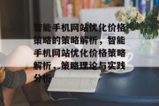 智能手机网站优化价格策略的策略解析，智能手机网站优化价格策略解析，策略理论与实践分析