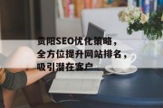 贵阳SEO优化策略,全方位提升网站排名,吸引潜在客户 贵阳SEO优化策略,全方位提升网站排名,吸引潜在客户