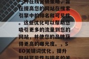 SEO网站代码优化是一种在线营销策略，旨在提高您的网站在搜索引擎中的排名和可见性。这些优化可以帮助您吸引更多的流量到您的网站，并使您的品牌获得更高的曝光度。，SEO关键词优化，提升网站可见性与排名的关键策略