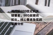 源代码SEO优化的关键要素,SEO关键词优化,核心要素及实战策略分析 源代码SEO优化的关键要素,SEO关键词优化,核心要素及实战策略分析