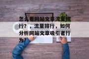 怎么看网站文章流量排行？，流量排行，如何分析网站文章吸引者行为?