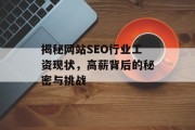 揭秘网站SEO行业工资现状,高薪背后的秘密与挑战 揭秘网站SEO行业工资现状,高薪背后的秘密与挑战